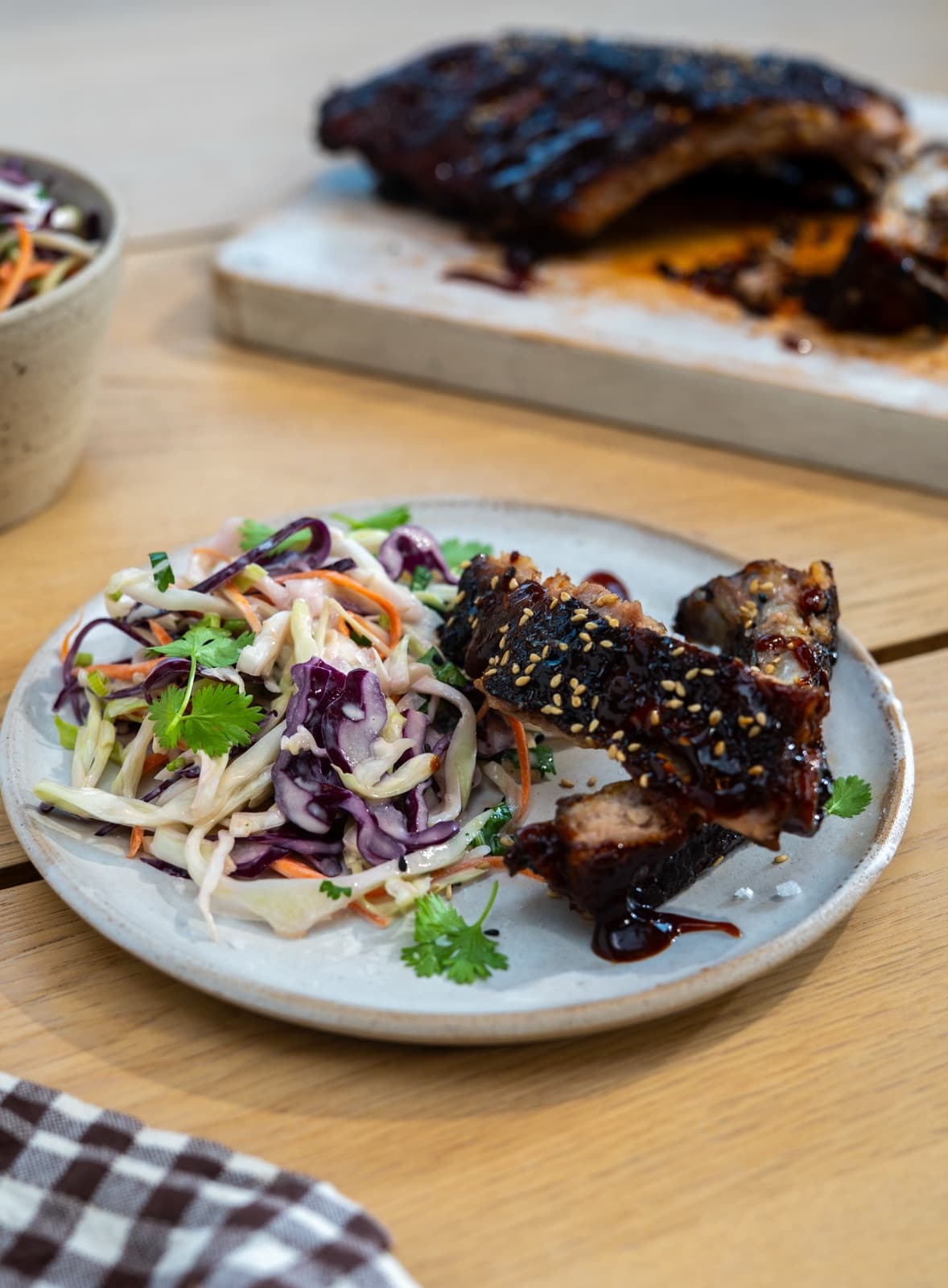 Hoisin Ribs with Asian Slaw
