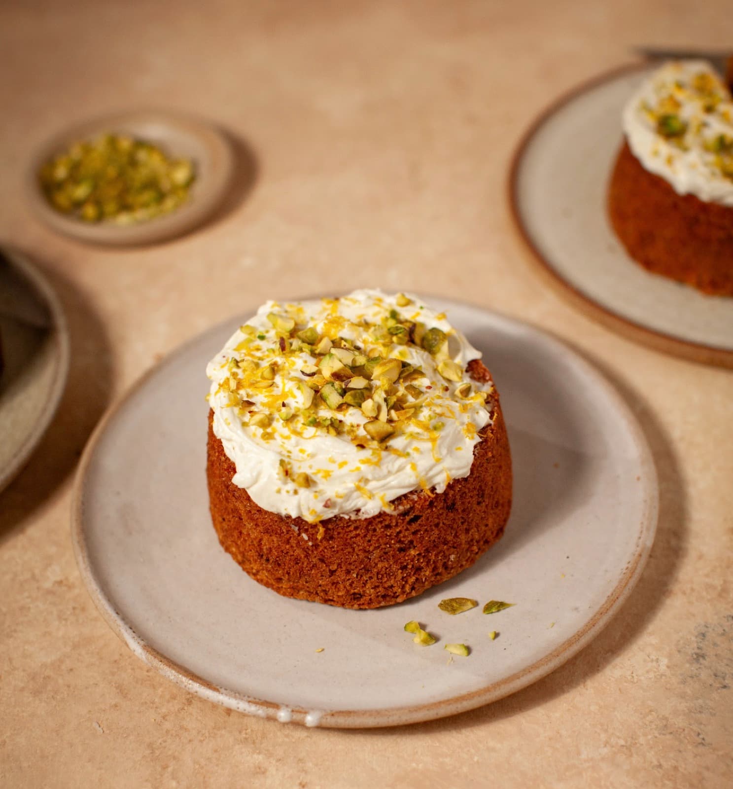 Amalfi lemon, olive oil and pistachio cake with yoghurt
