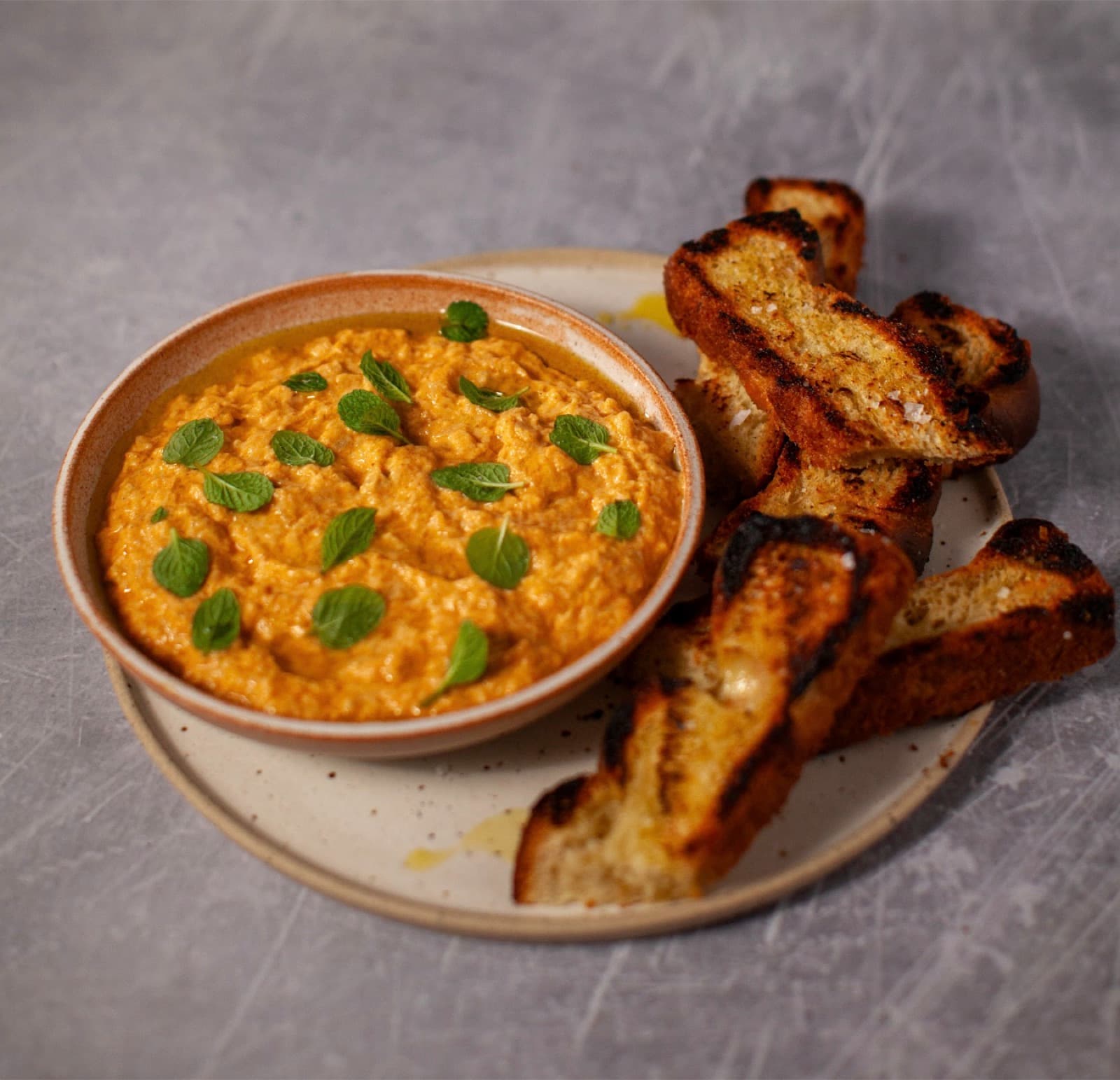 Baba Ghanoush with grilled focaccia