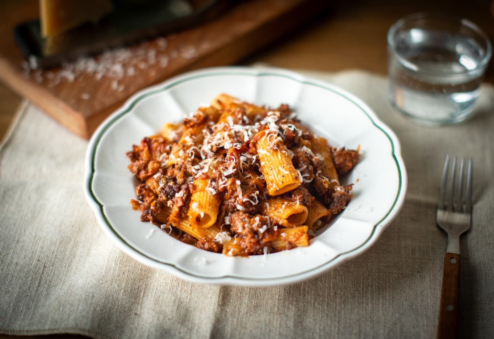 Rich bolognese with rigatoni