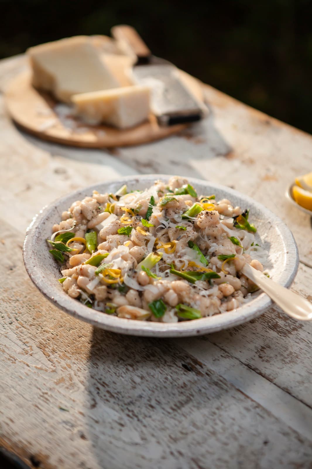 Charred Spring Onion and Cannellini Bean Salad