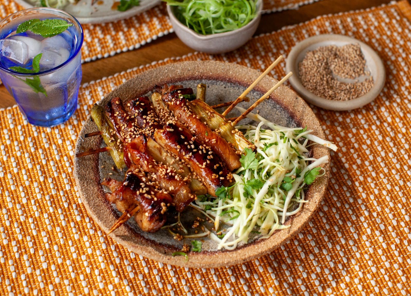Chicken and Bacon Skewers with Lime & Coriander Slaw
