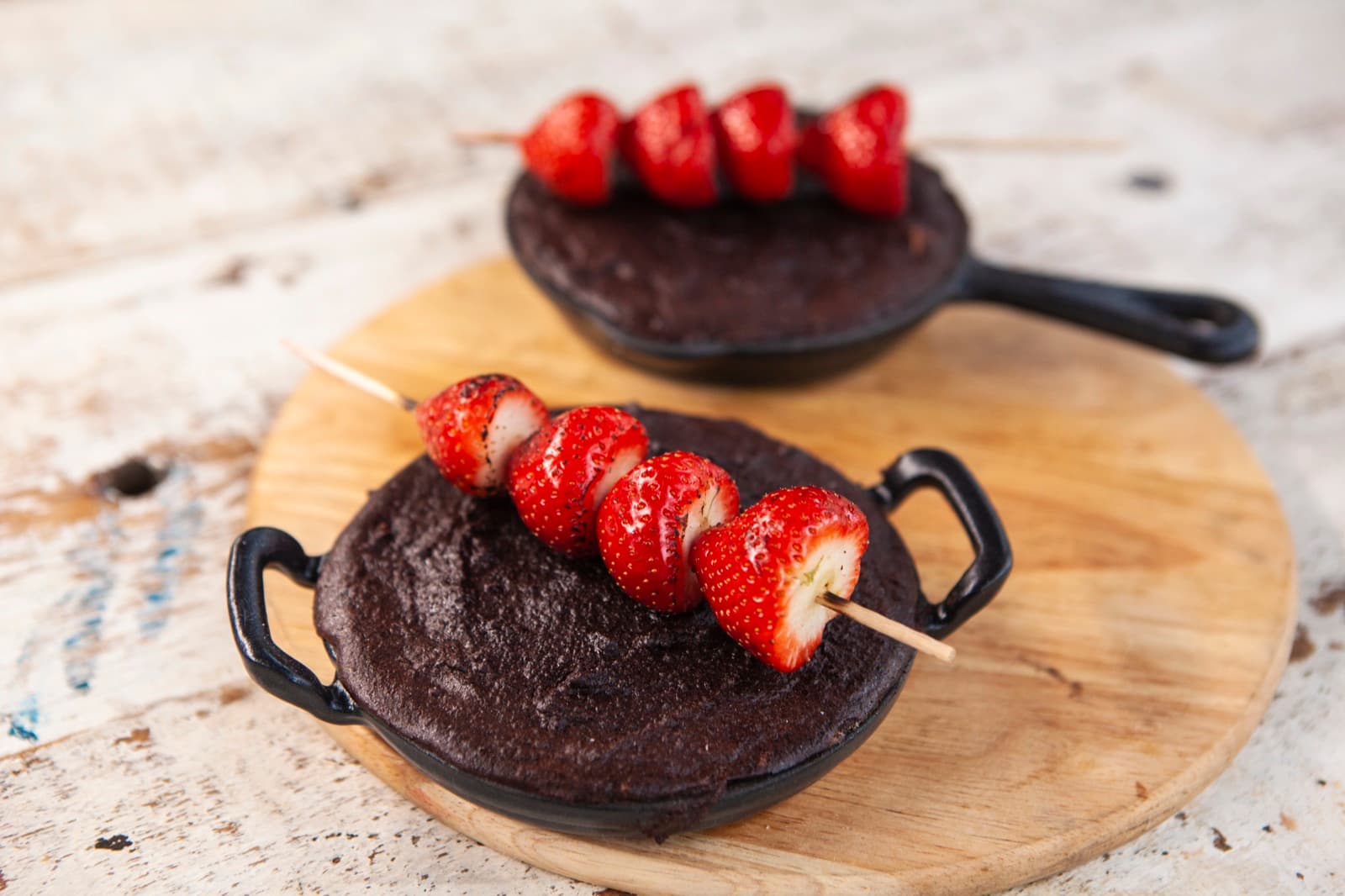 Chocolate Brownie with Grilled Strawberries
