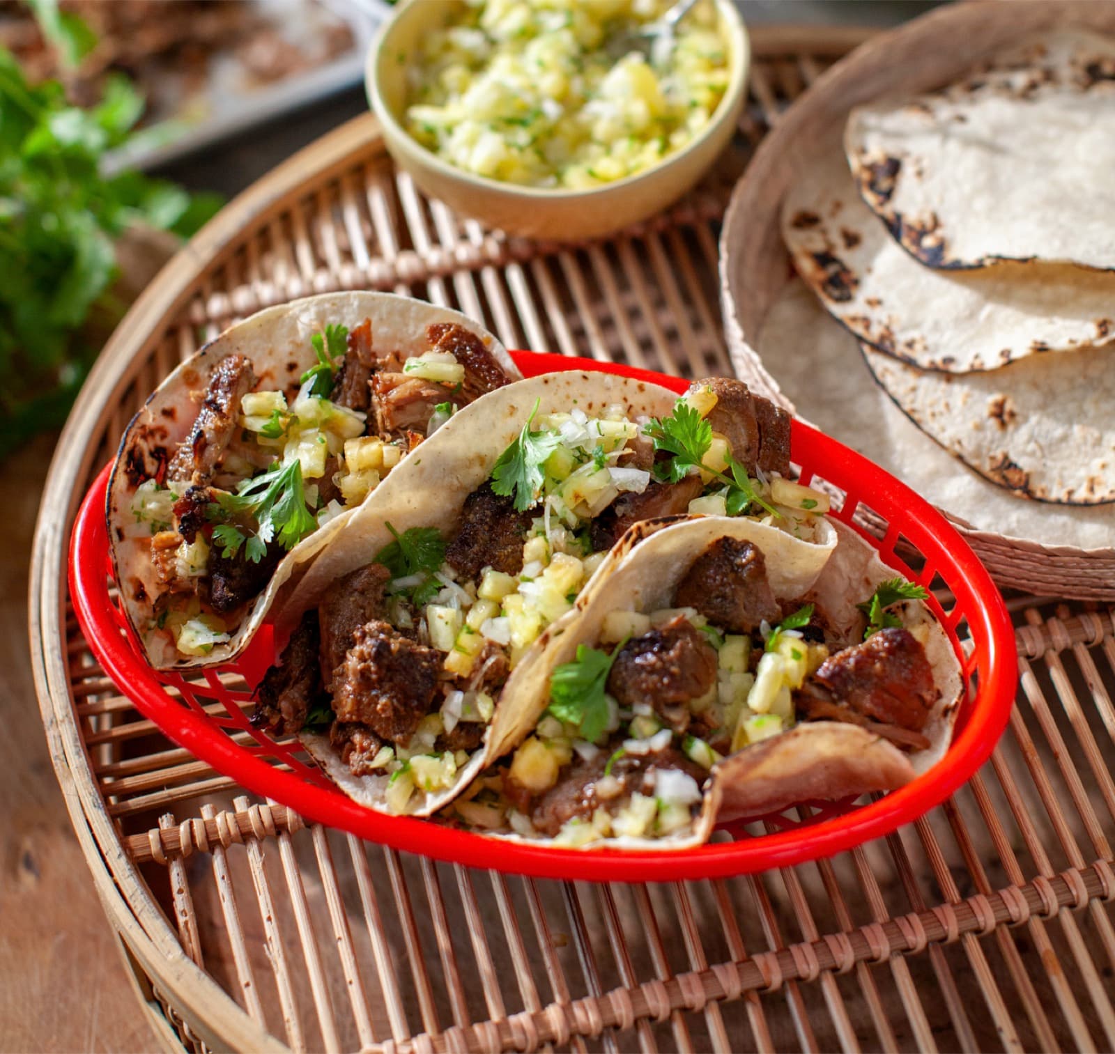 Irish Stout Pork Tacos with Pineapple Salsa