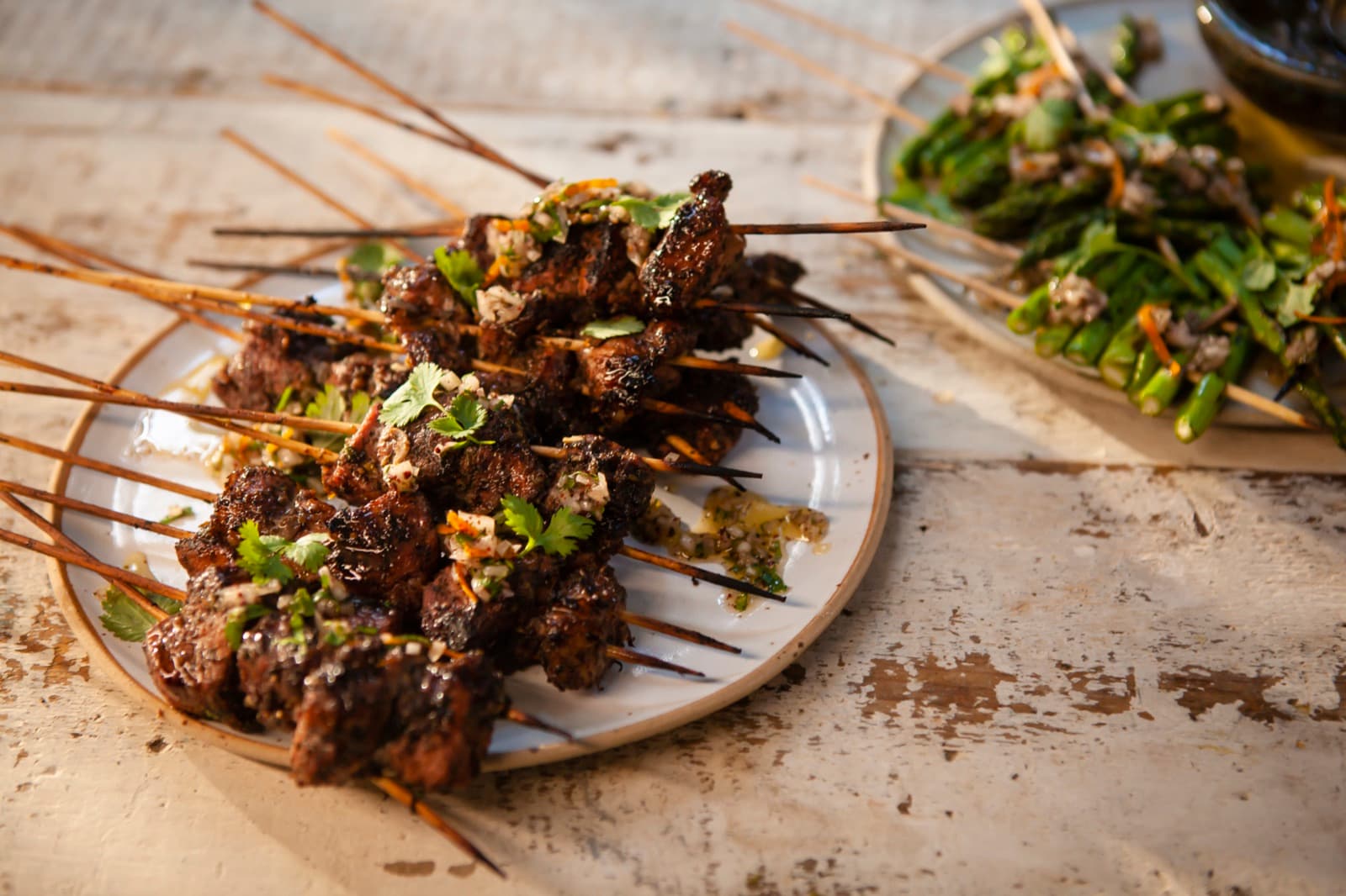Pork & Asparagus Skewers in Summer Seasoning
