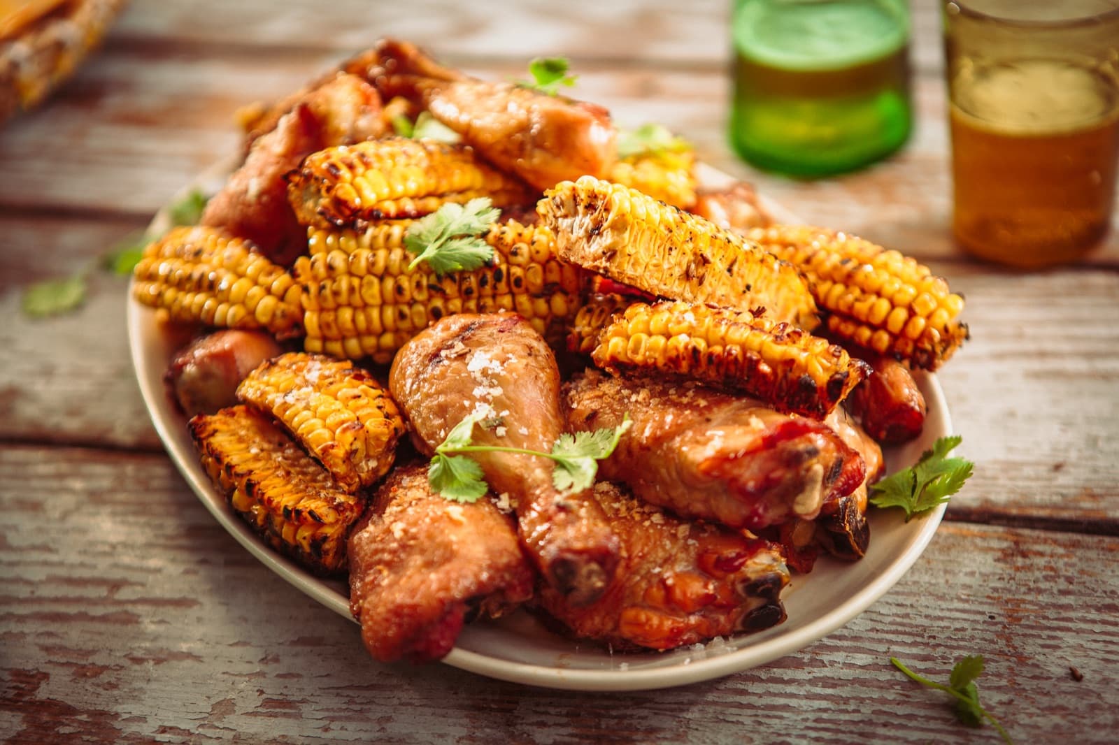 Storecupboard Salt Chicken with Seared Corn Ribs