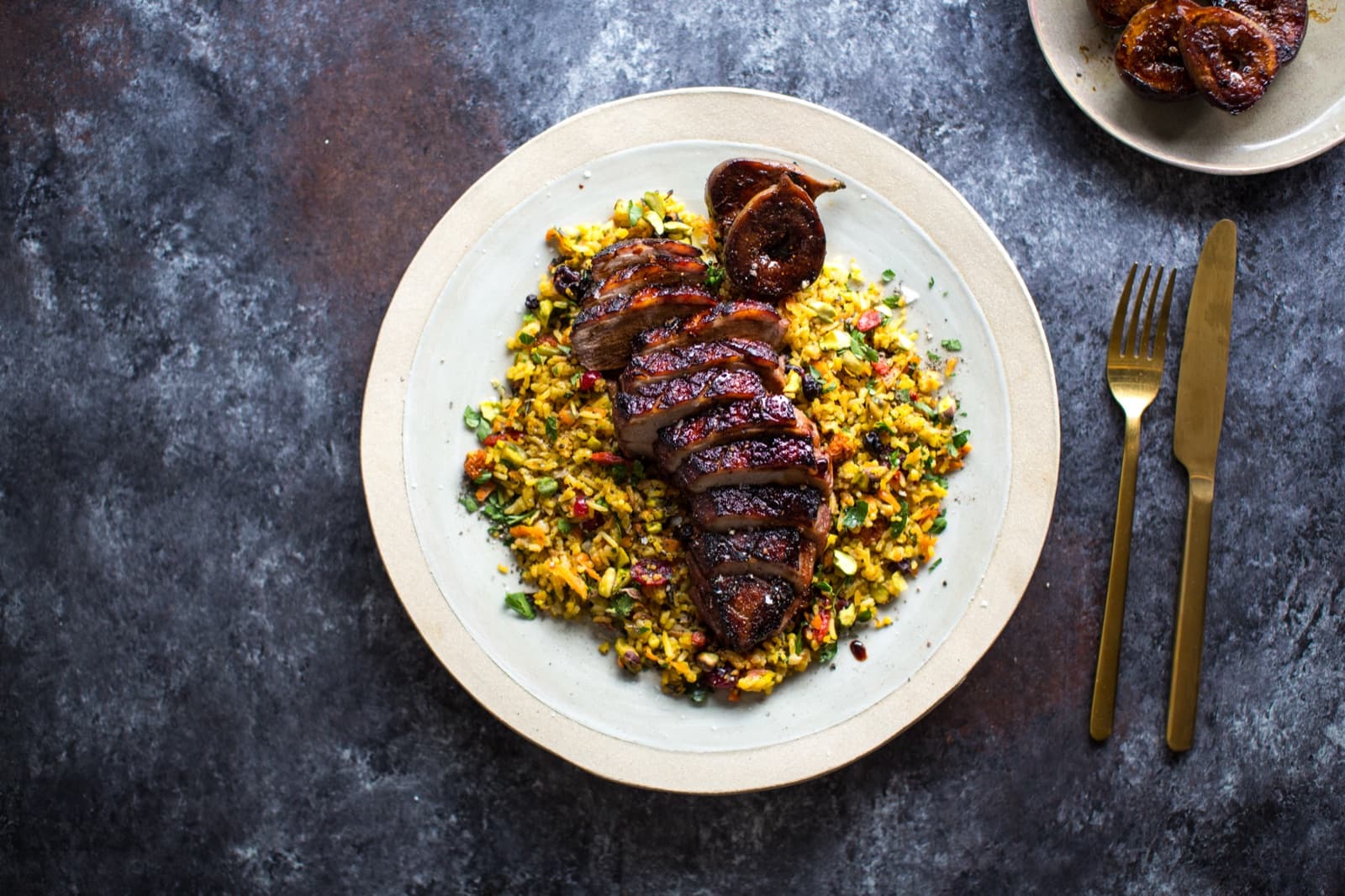 Spiced Duck with Figs & Ruby Spiced Rice