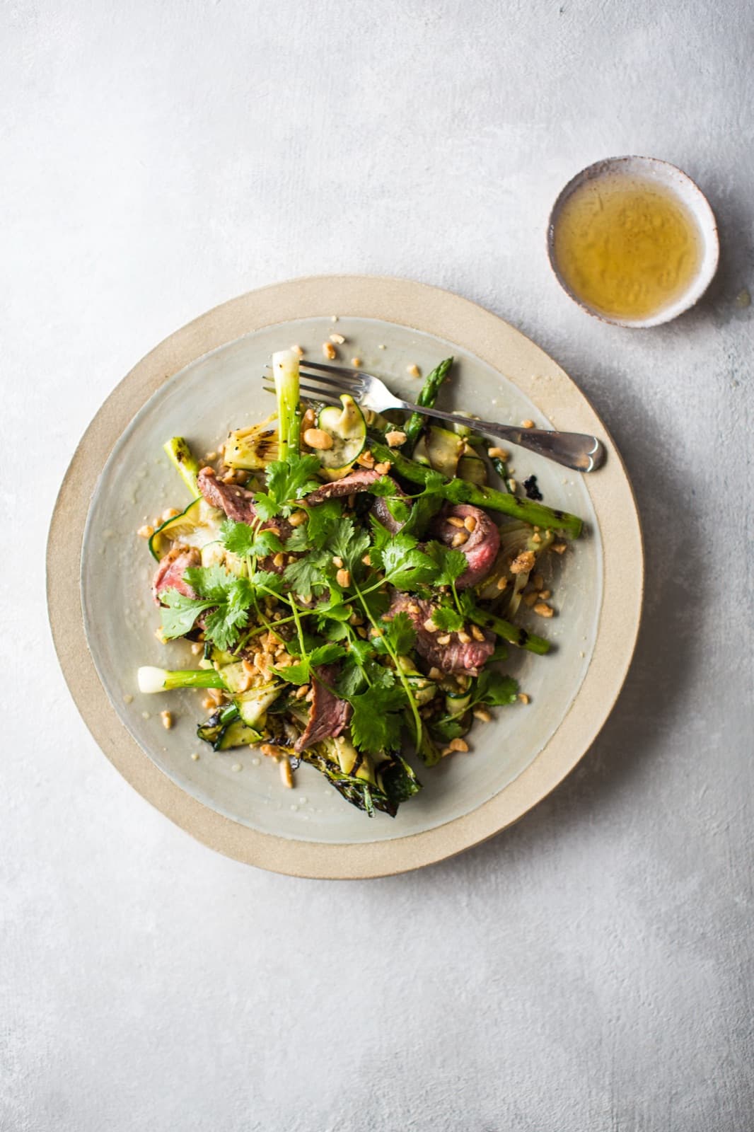Steak with Blistered Summer Vegetables