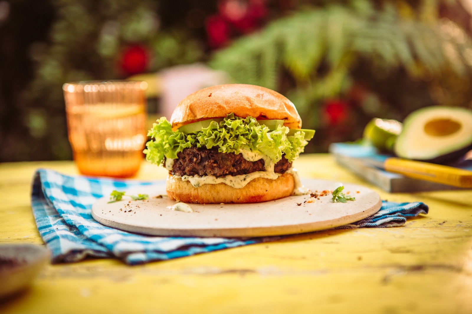 Black Bean Burger with Chipotle Mayo & Avocado