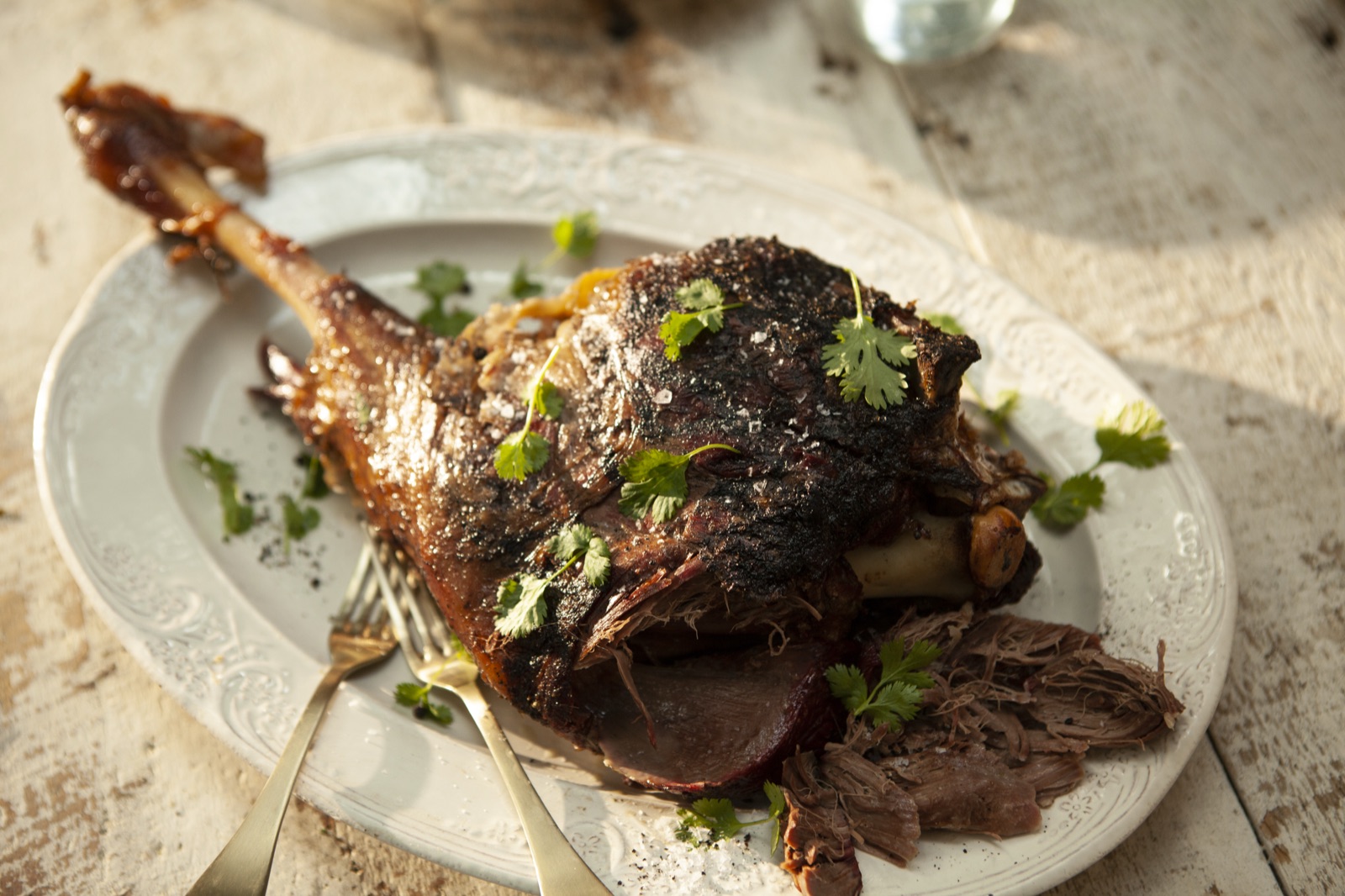 Low & Slow Cooked Leg of Lamb with Dry Rub & Spritz